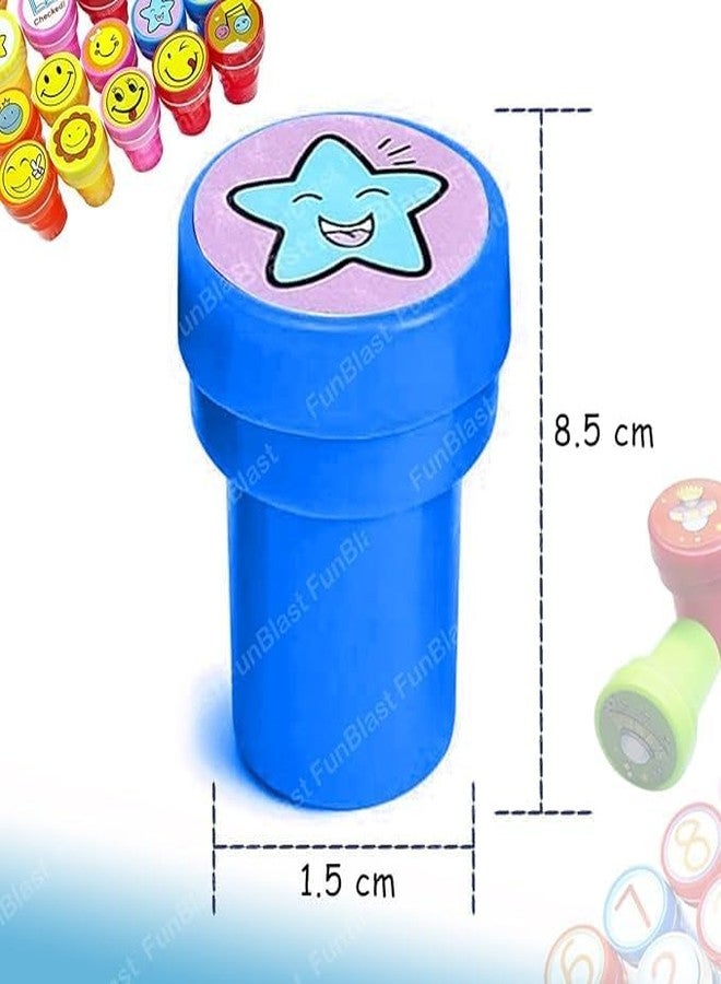 PEACORA10Pc Stamps for Kids- Fancy Stationery Items for Kids Motivation and Reward, Emoji Stamps for Kids, Smiley Emoji Stamps Set for Kids Teachers (Multicolors) - Image 2